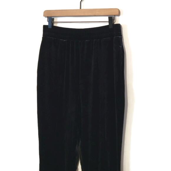 Open Edit Black Velvet Skinny Pants High Rise Ankle Chic Party Night Out Size M - Picture 3 of 12